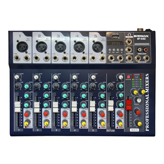 Console Mesa De Som 7 Canais Misturador Gf-6182 110/220 Console Mesa De Som 7 Canais Misturador Gf-6182 110/220