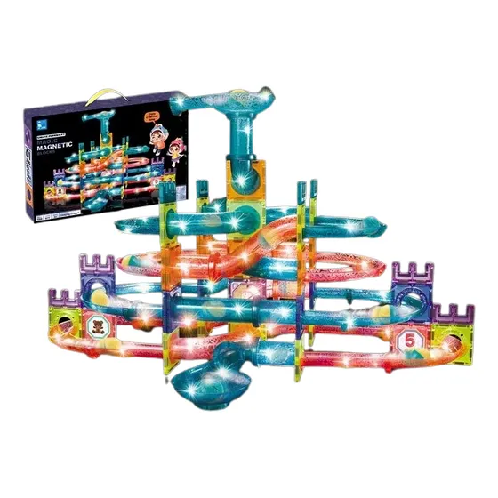 Set De Construcción Magnético Iman Tobogán 166 Piezas Magnet