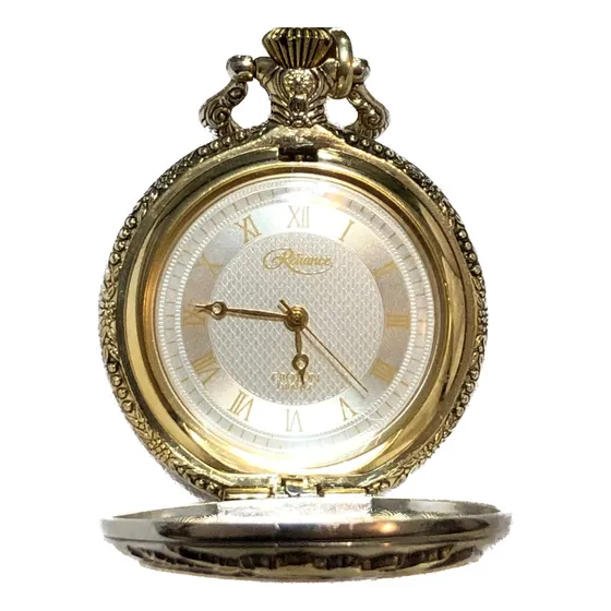 Reloj Bolsillo Croton Reliance 90´s 1er Vuelo De La Historia Plateado/dorado