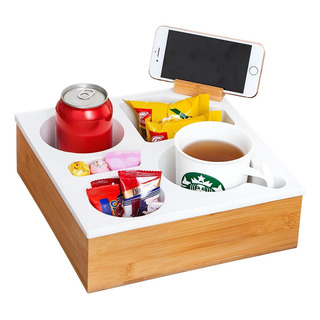 Organizador De Sofá De Bambu Podafu 2-in -1: Com Bandeja Organizador De Sofá De Bambu Podafu 2-in -1: Com Bandeja