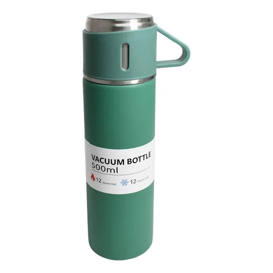 Termo Con Tazas Ele-Gate VAS.39 Set De 4 Piezas Acero Inoxidable 500 Ml Verde oscuro