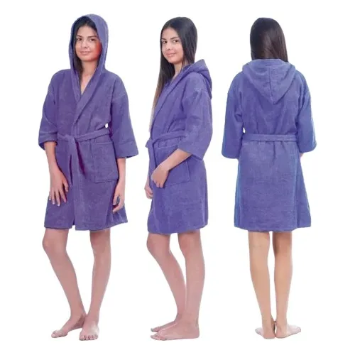 Salidas De Baño Para Niña Con Capucha -violeta- Arma Tu Look
