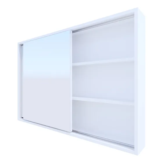 Conj. 2 Arm Bh, 130x70x15/90x70x15, Brsncos 2 Portas Espelho Branco