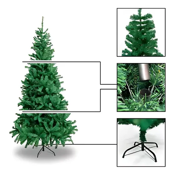 Árvore De Natal Luxo 2,10m Pinheiro Com 1.150 Galhos Cheios