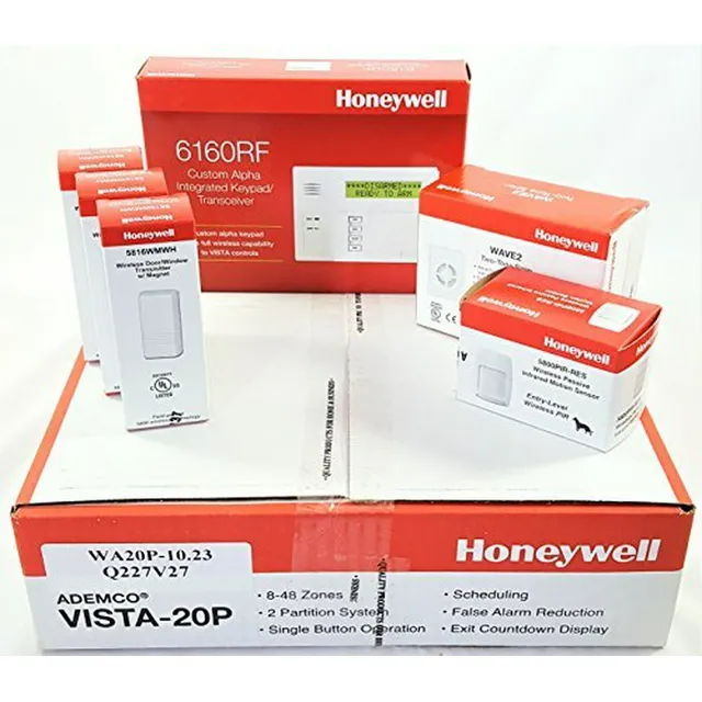 Kit Inalámbrico Honeywell Vista 20p Con Teclado Y Sensores D