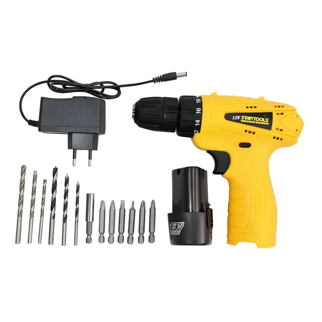 Parafusadeira 3/8 12v Lithium-ion C/ Acessorios E Maleta Cor Amarelo Frequência 60 Hz 110v/220v