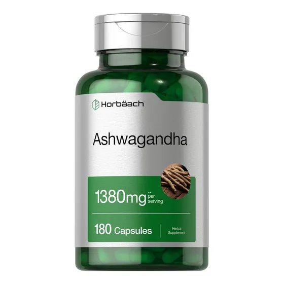 Suplemento Horbaach Ashwagandha 1380 Mg 180 Capsulas Sabor Sin Sabor