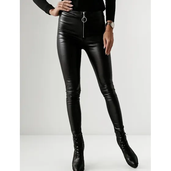 Leggins Efecto Cuero,  Calce Perfecto, Cierre Argolla