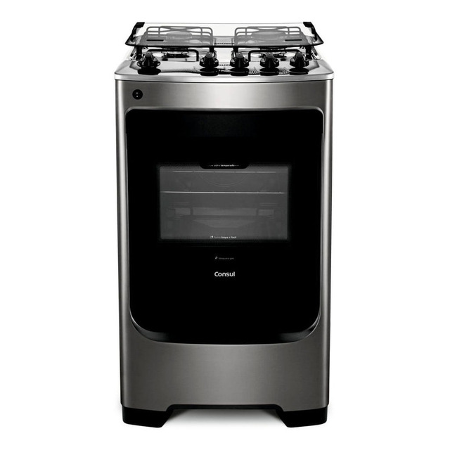 Fogão Consul 4 Bocas Cor Inox Com Acendimento Automático - C Fogão Consul 4 Bocas Cor Inox Com Acendimento Automático - C