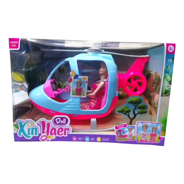 Helicoptero + Muñeca Barbies Juguete