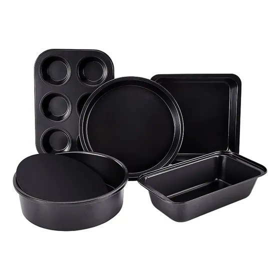 Set De Repostería Moldes Pasteleria X5 Apto Horno / Horno Electrico Airfryer Teflonado Antiadherente Muffins Cupcakes Magdalenas Budinera Tortera Desmontable Tartera Kit Cocina Pasteleria Levys Bazar