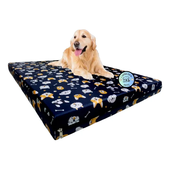 Cama Colchóneta Antifluido Grande Perro Y Gato Rosado/azul