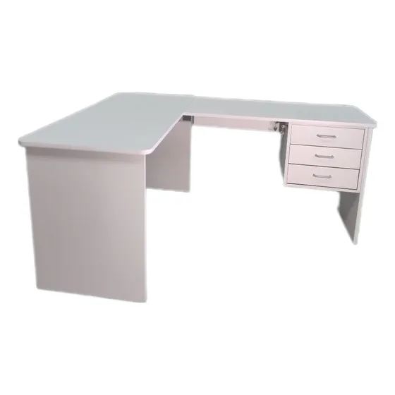 Escritorio Con Ala 1.20x1.70x75 Gris Claro 3 Gavetas