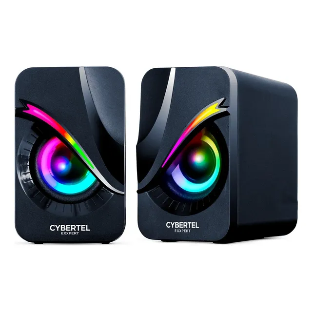 Parlante Gamer Cybertel Exxpert Luces Led Rgb Pc/laptop