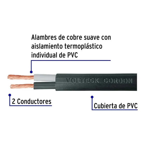Cordon 2 Conductores Cal. 2 X 12 Awg Voltech 40003