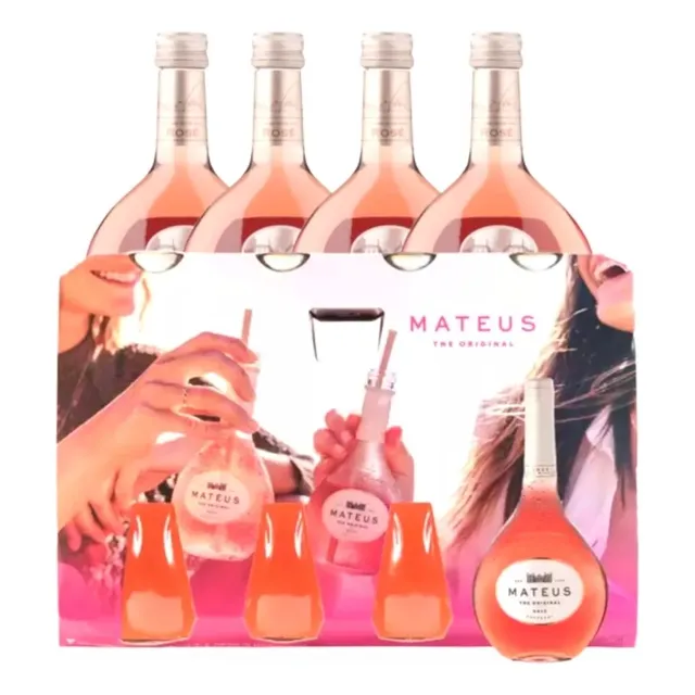Vinho Rosé Meio Seco Mateus 187 Ml Kit Pack