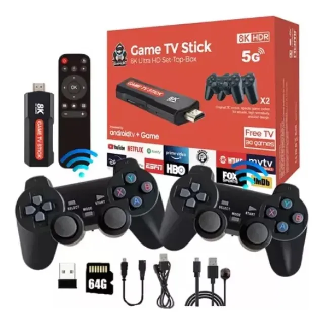 Game Tv Stick 8k Ultra Hd Android 5g 2 Controles Recargables
