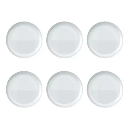Jogo 6 Pratos Raso Blanc Opaline 27 Cm Nadir Branco Liso