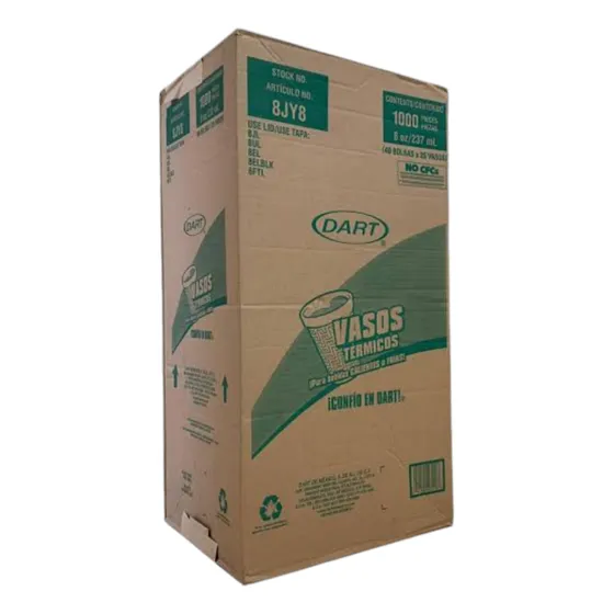 Vaso De Unicel #8oz Caja C/ 40 Paq 25 Pzas C/u Térmico Full