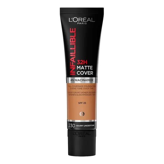 Base De Maquillaje L'oréal Paris Infaillible Matte Cover Tono 230 Radiant honey
