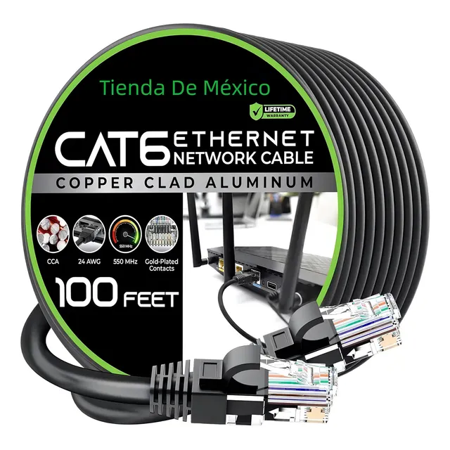 30 Metros Cable Red Plano Categoria 6 Cat6 Rj45 Utp Ethernet Tienda De México