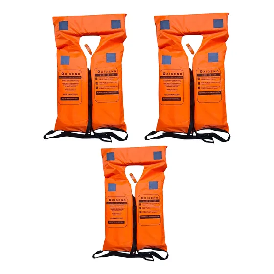 Tres 3 Chalecos Salvavidas Poncho Reglament + Silbato + Envi
