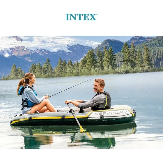 Bote Inflable Seahawk 2 C/ Remos E Inflador Piscina Playa