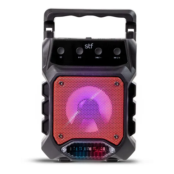Bocina Inalambrica Bix Stf Con Luz Led 3 Pulgadas Color Negro