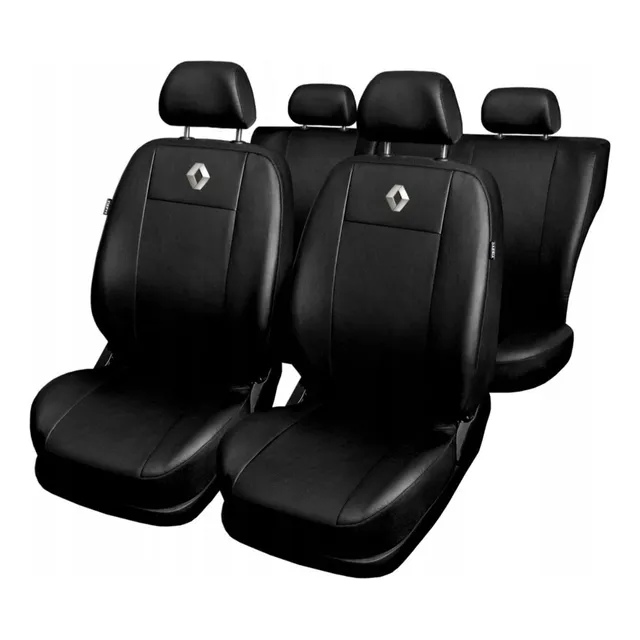 Capa Banco Carro C/ Velcro 100% Couro Renault + Volante
