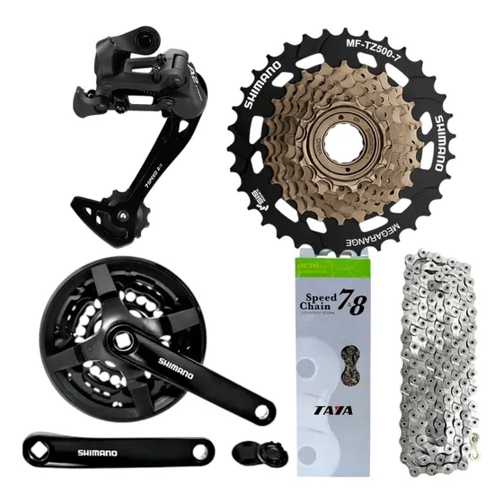 Kit Transmision 3x7 Shimano Megarange Piñon 7v Atornillado