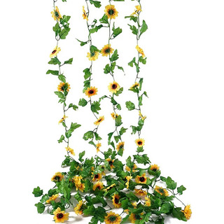 Guirnalda De Girasoles Artificiales, 4 Unidades, De Seda, Co Guirnalda De Girasoles Artificiales, 4 Unidades, De Seda, Co