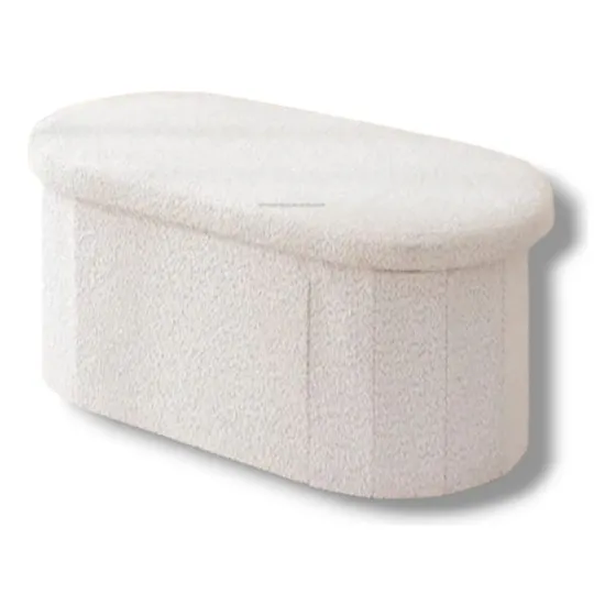 Puff Baulera Nordico Corderito Plegable Pie De Cama 76cm