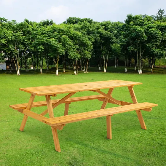 Gejok Mesa De Picnic Para 8 Personas Con 2 Bancos Integrados