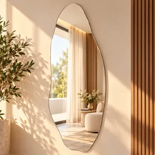 Espelho Nobre Orgânico 90x40cm Lapidado Design Moderno Luxo Venus 90x40cm Suport