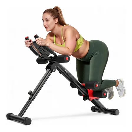 Aparelho Abdominal 20 Níveis Monitor Led Treino Core Em Casa Preto