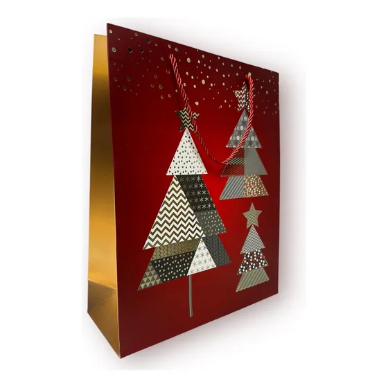Bolsa De Regalo Paquete De 12 Unidades 26x32x10cm Arbolito