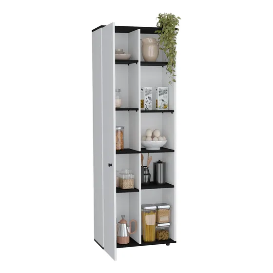 Alacena Multiusos Hoyt 170x60x30 Rta Color Blanco/Wengue