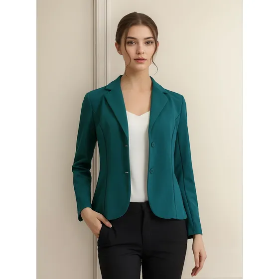 Chaqueta Blazer Mujer De Traje Cuello De Solapa Elástico