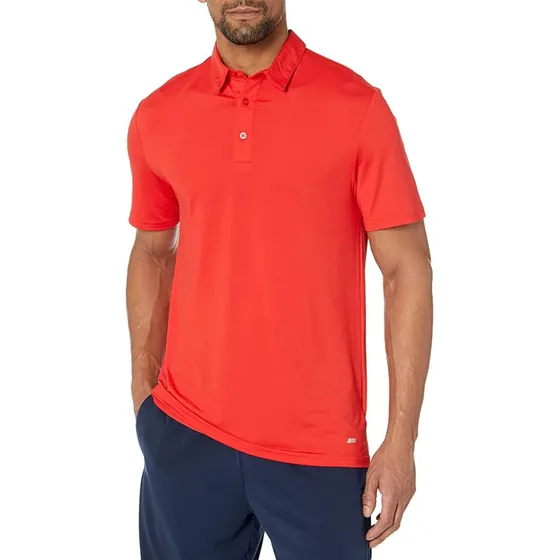 Polo Técnico Elástico De Corte Ajustado Para Hombre Roja M