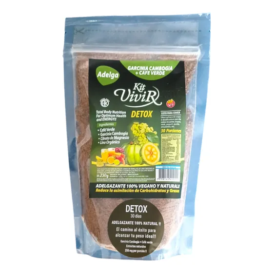 Adelga Garcinia Cambogia Y Café Verde Detox Kit Vivir S/tacc