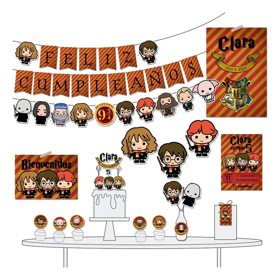 Kit Deco Cumple Imprimible Personalizado Harry Potter