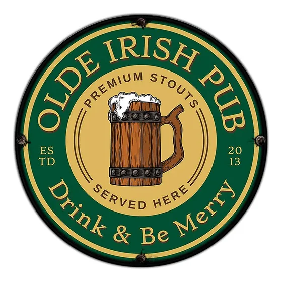 #834 - Cuadro Decorativo Vintage Irish Bar Cerveza No Chapa