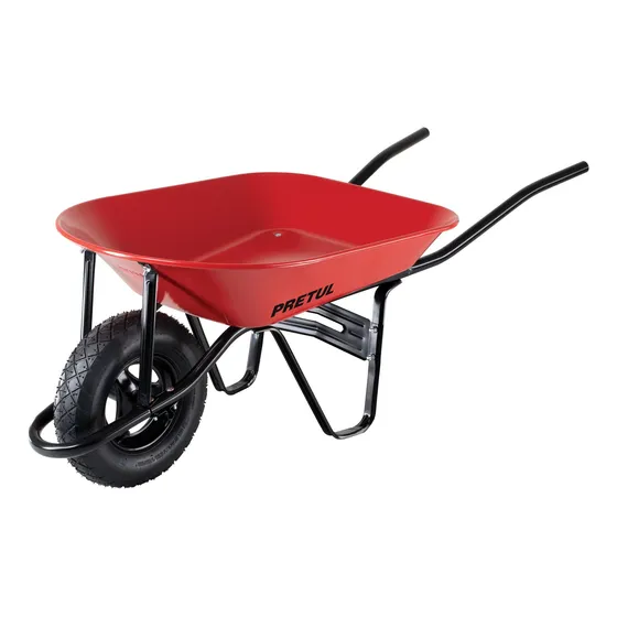 Carretilla 4 Ft3 Roja,neumática,bastidor Tubular, Pretul