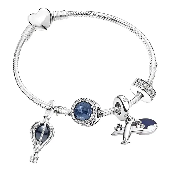 Pulsera Brazalete Gielgy Compatible Pandora Con 4 Charms 164
