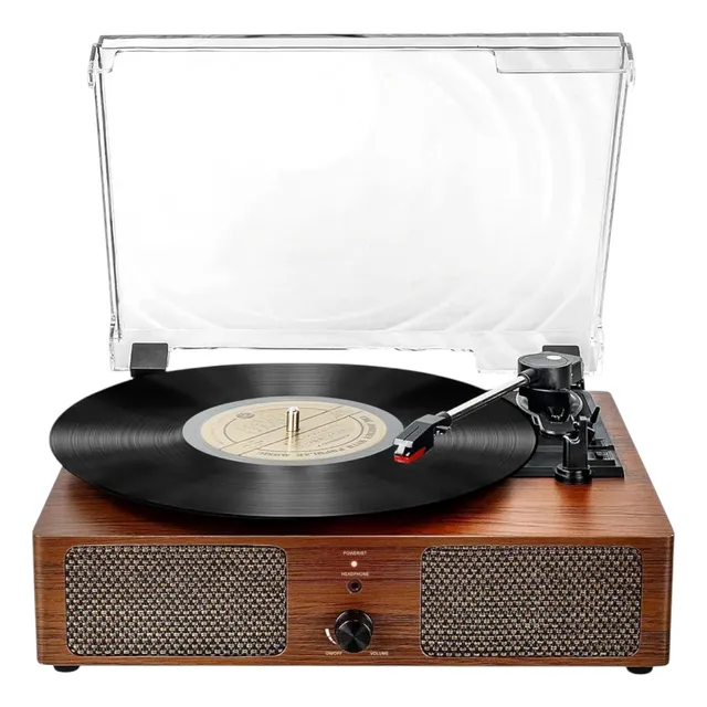 Tocadiscos De Vinilo 3 Velocidades, Altavoz, Bluetooth Y Usb