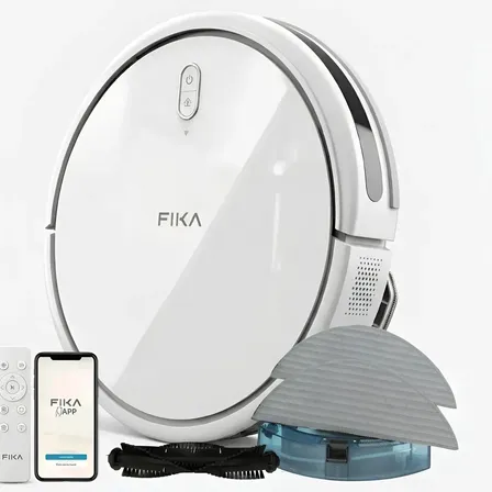 Fika Nexos robot aspirador y trapeador giroscópico para pelos de mascotas, con app