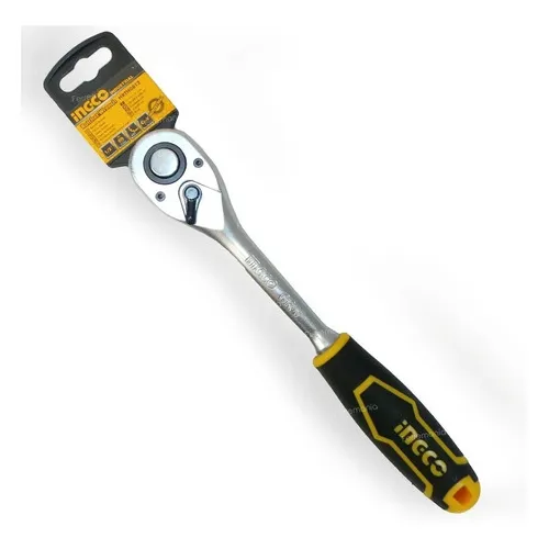 Matraca 1/2'' CR-v industria Llave crique Ingco chicharra ratchet industrial 1/2'' 45 dientes naranja claro