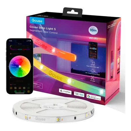 Tira Led Con Revestimiento 10m Wifi + Bt Govee Luz Multicolor
