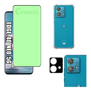 Kit Para Edge 40 Neo 5g Película Cerâmica 9d + Capa + Câmera Kit Para Edge 40 Neo 5g Película Cerâmica 9d + Capa + Câmera