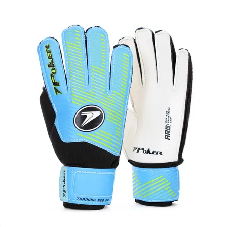 Luva De Goleiro Poker Focus Training Preto Infantil Cor Azul Tamanho 6